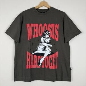 WHOOSIS “Hard to Get” Graphic T-Shirt Pin-Up GirlDesign Small Streetwear Tee Y2K